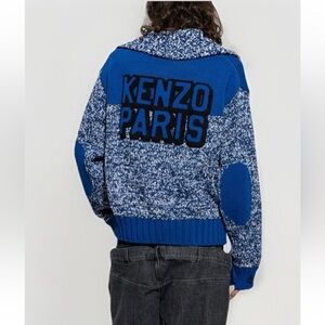 KENZO Sweater Fisherman Mouline Chunky Thick Cardigan Grandpa Oarsman Size S